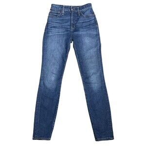 Madewell Women's Jeans Curvy High Rise Skinny Stretch Size 26 Blue Dark Wash
